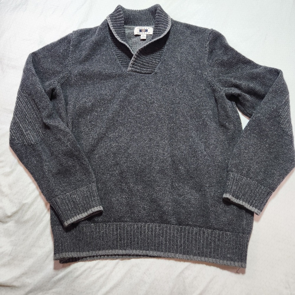 Joseph Abboud Gray Wool Blend Cable Knit Sweater Men's XL